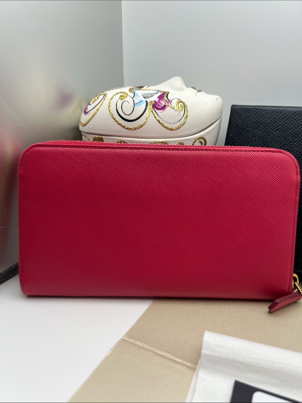 Prada Fuchsia Saffiano Leather Bow
Continental Wallet W/Box Authentication Card - Picture 3 of 17